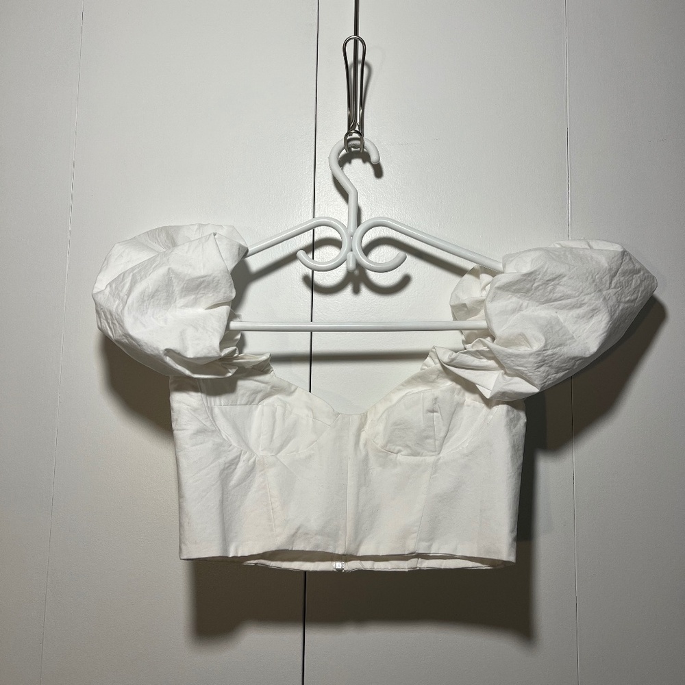 ZARA - Corset Top with Balloon Sleeves - M